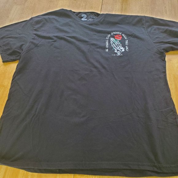 2 Monkeys Graphic T Shirt Size 2XL XXL Black Red White Be Humble Good Vibes Only - Picture 2 of 7